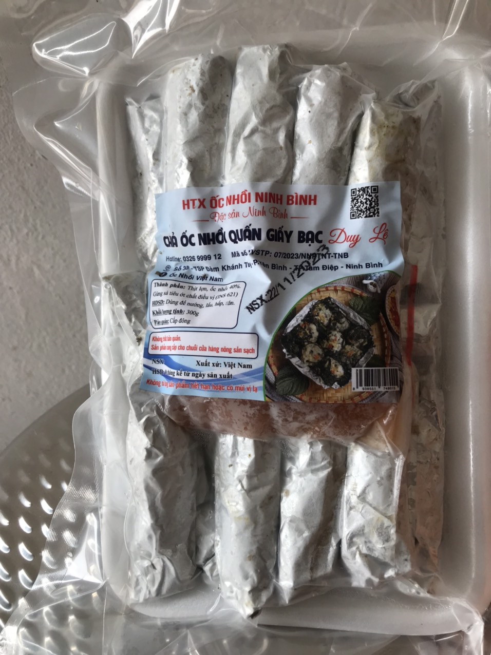 chả ốc nhồi quấn giấy bạc Duy Lê