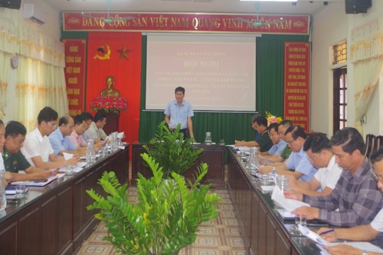 HỘI NGHỊ BAN CHỈ ĐẠO VÀ BAN TỔ CHỨC TRIỂN KHAI NHIỆM VỤ DIỄN TẬP PHÒNG THỦ DÂN SỰ ỨNG PHÓ BÃO MẠNH, SIÊU BÃO VÀ TÌM KIẾM CỨU NẠN XÃ HẢI THỊNH NĂM 2026
