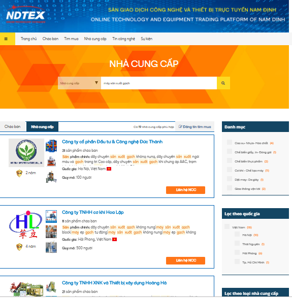 Hướng dẫn tìm kiếm nhà cung cấp