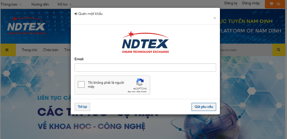 Hướng dẫn lấy lại mật khẩu cho thành viên NGƯỜI MUA