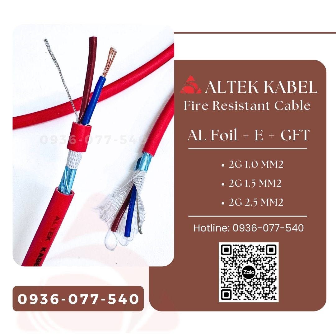 Cáp chống cháy chống nhiễu 2 x 1.5 mm2 - fire resistant cable