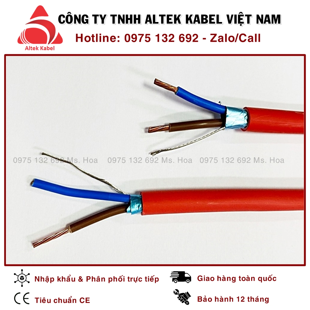 Cáp chống cháy 2x1.0 chống nhiễu 2C x 1.0mm2 Altek Kabel