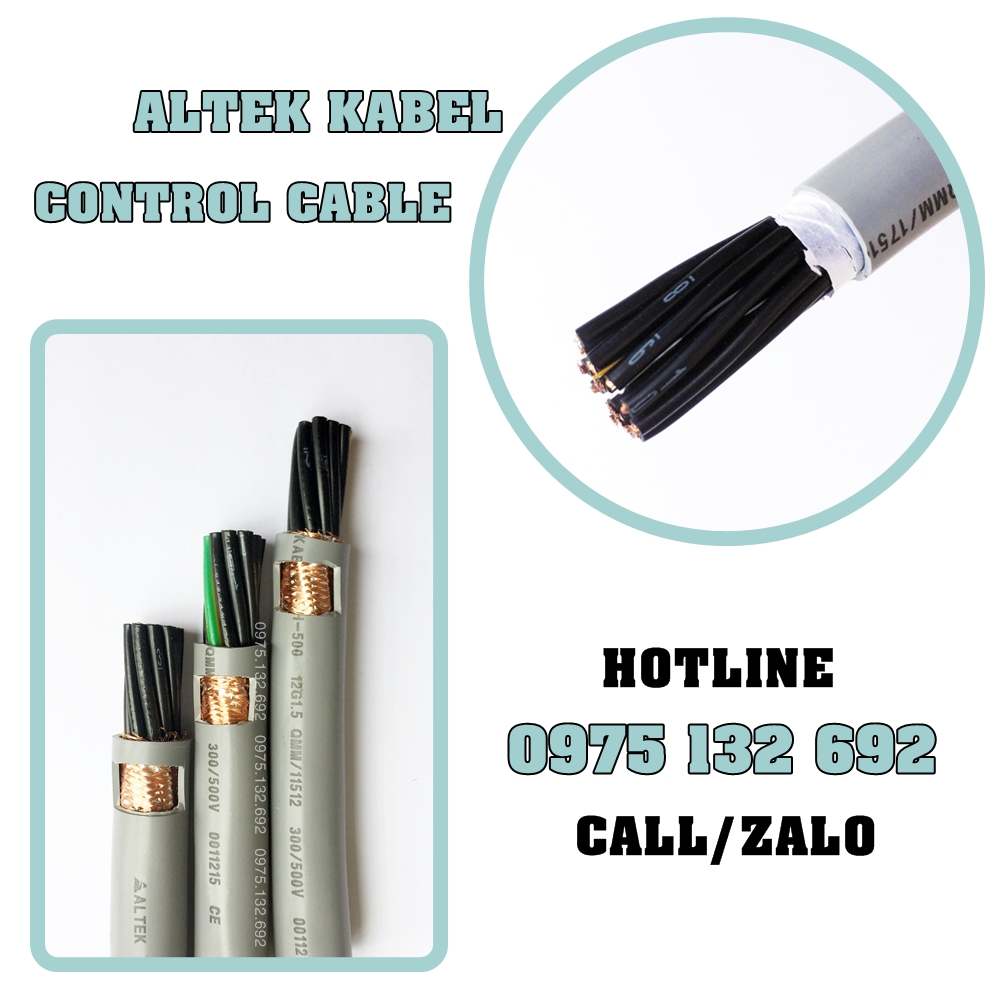 Cáp điều khiển 12x0.5, 12x0.75, 12x1.0, 12x1.5 Altek Kabel