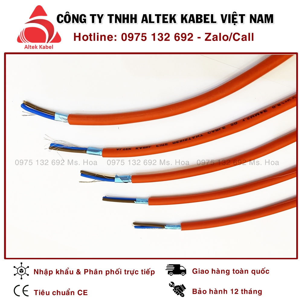 Cáp chống cháy 2x1.0 chống nhiễu 2C x 1.0mm2 Altek Kabel