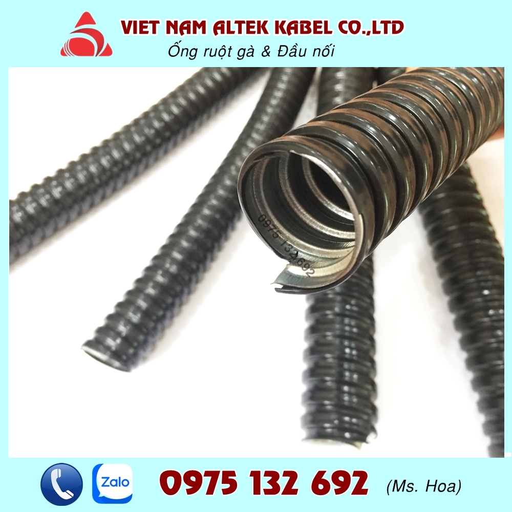 Ống ruột gà, ống kẽm đàn hồi lõi thép bọc nhựa PVC