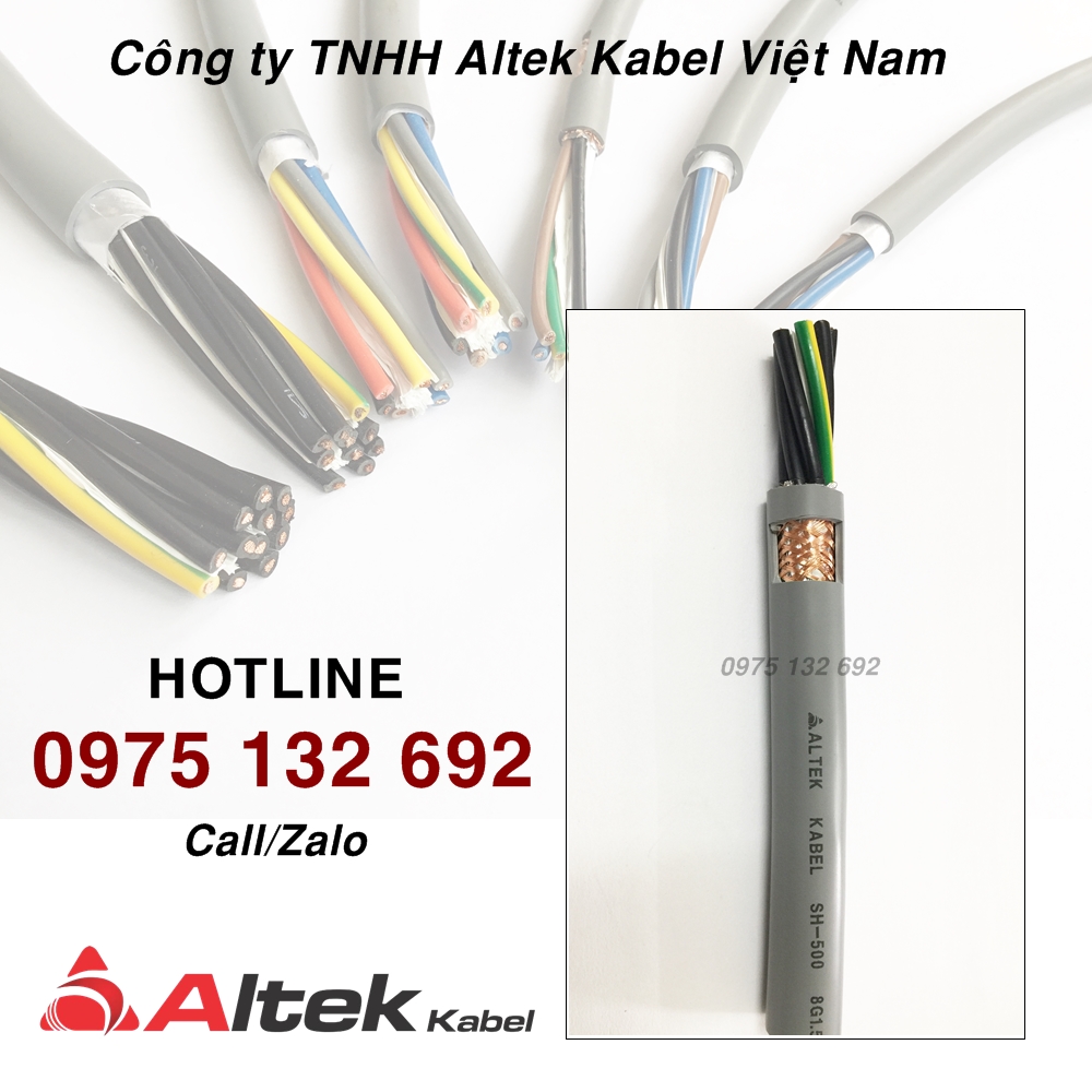Cáp điều khiển 8x1.5, 8x1.0, 8x0.75, 8x0.5mm2 Altek Kabel giá tốt