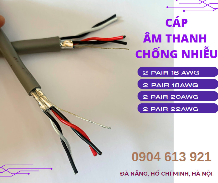 Cáp tín hiệu vặn xoắn chống nhiễu 16AWG/ 18AWG/ 20AWG/ 22AWG