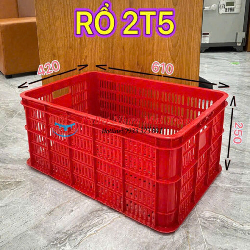 Rổ nhựa 2T5 Kích thước 420x610x250mm