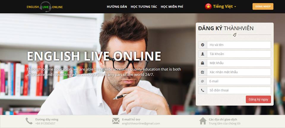 Học tiếng anh trực tuyến với EnglishLiveOnline - 100% giao viên nước ngoài