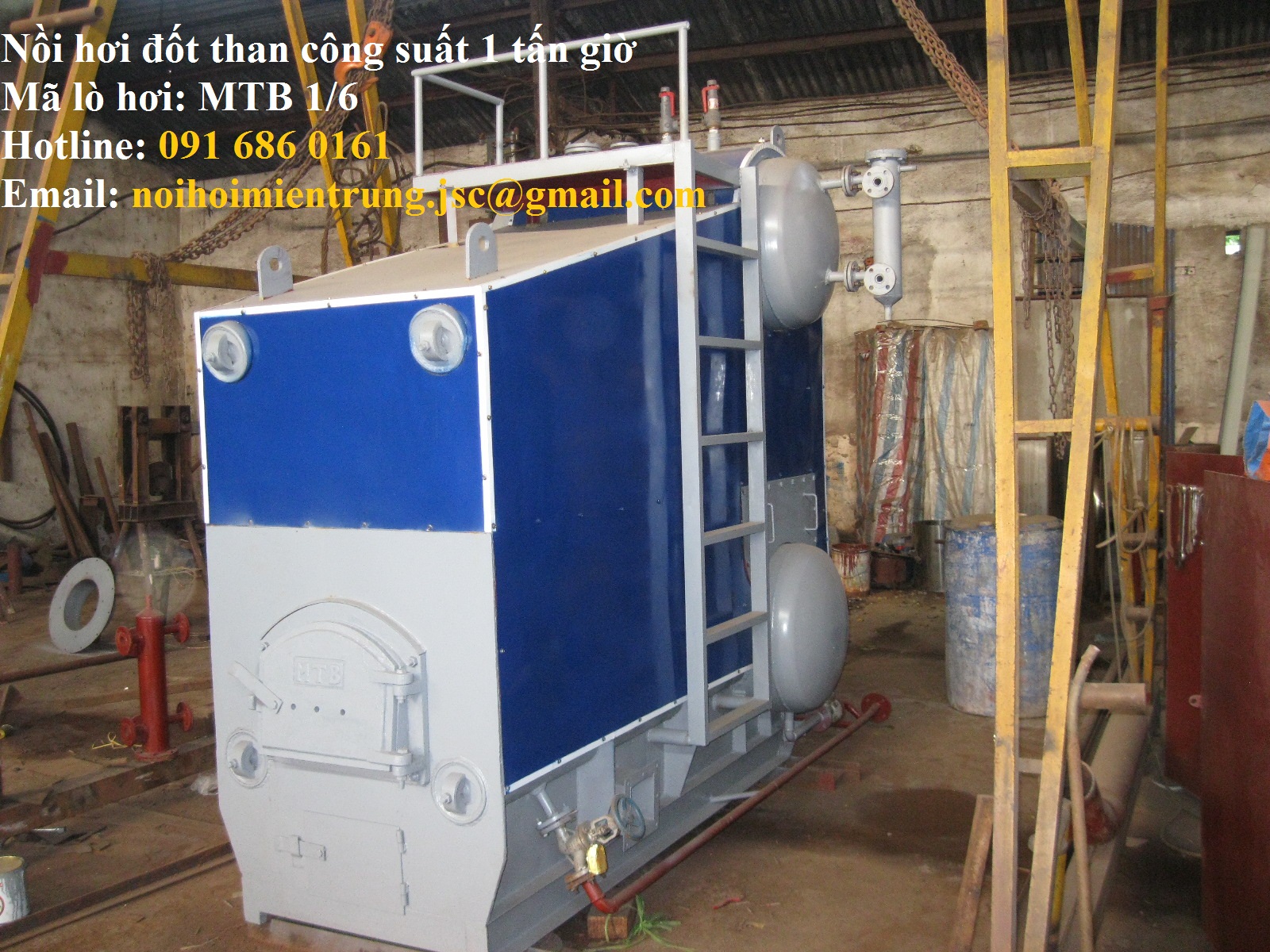 Nồi hơi đốt than công suất 1 tấn