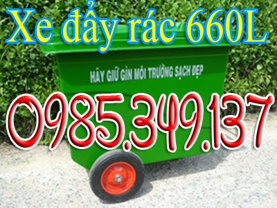 Xe đẩy rác 660 lít Composite, HDPE