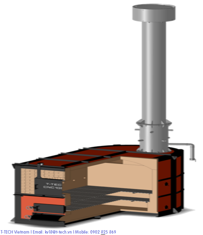 Lò đốt rác thải sinh hoạt bằng khí tự nhiên CNC300