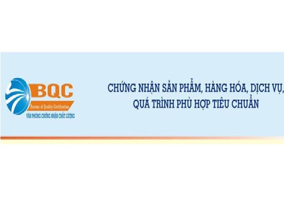 Chứng nhận sản phẩm, hàng hóa, dịch vụ, quá trình phù hợp tiêu chuẩn