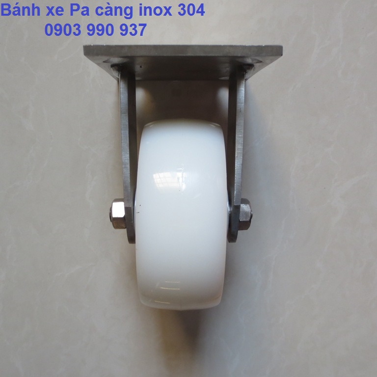Bánh xe PA 125 càng inox 304 xoay khóa bánh