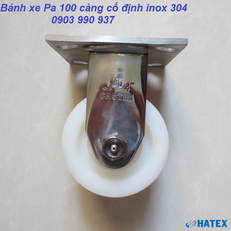 Bánh xe PA 100 càng inox 304 cố định A Caster