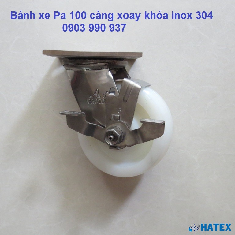 Bánh xe PA 100 càng inox 304 cố định A Caster