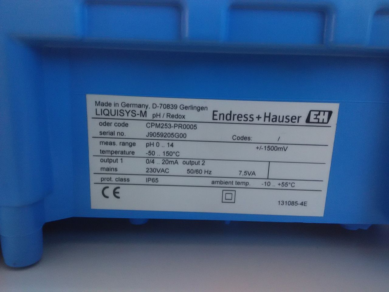 Máy đo Ph Endress Hauser Cpm253-Pr0005