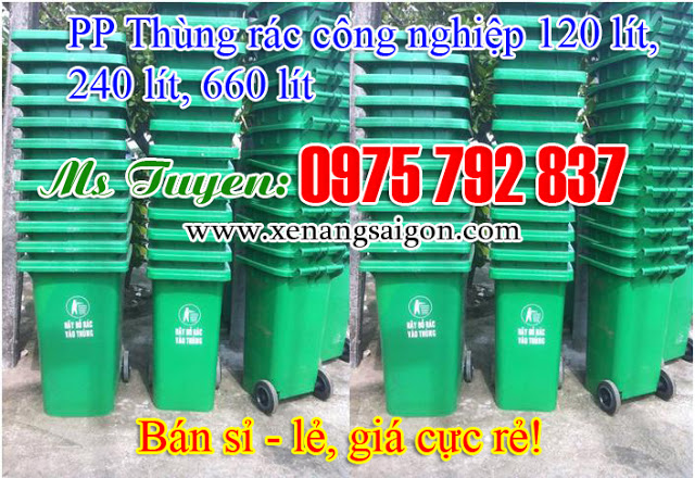 Thùng rác Tải App DubaiPalace 120 lít nhựa HDPE
