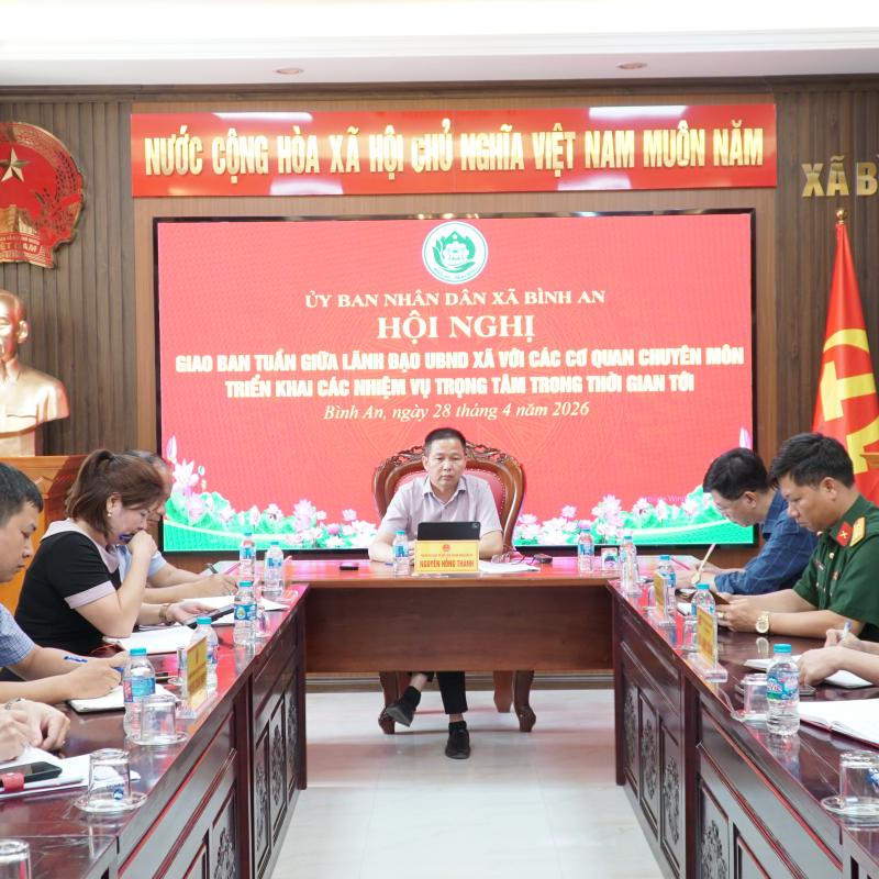 UBND xã Bình An giao ban tuần: Quyết liệt triển khai nhiệm vụ trọng tâm, tăng tốc phát triển kinh tế - xã hội.