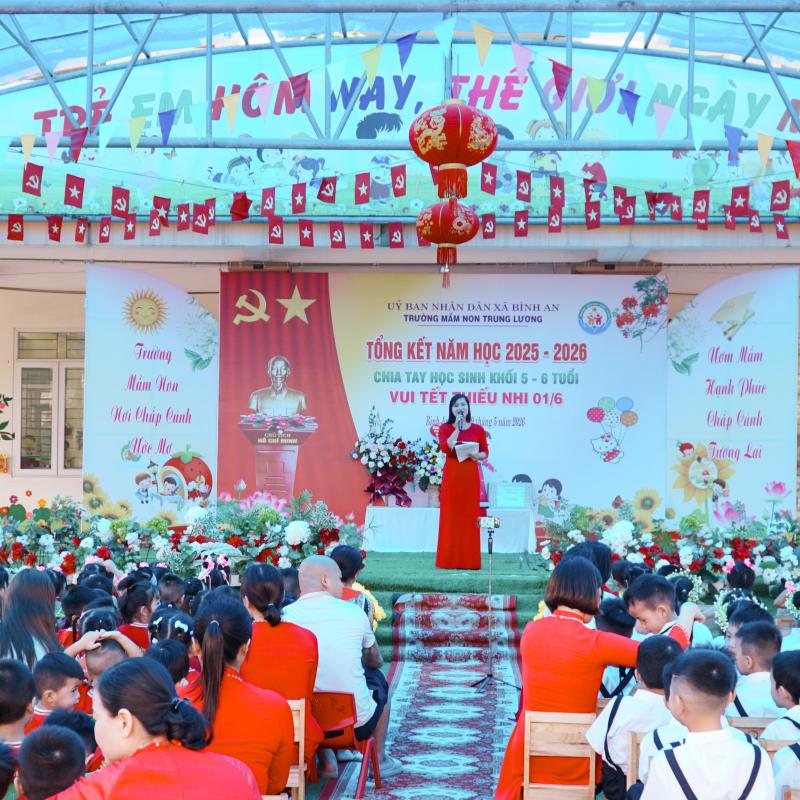Trường mầm non Trung Lương tổng kết năm học 2025 - 2026.