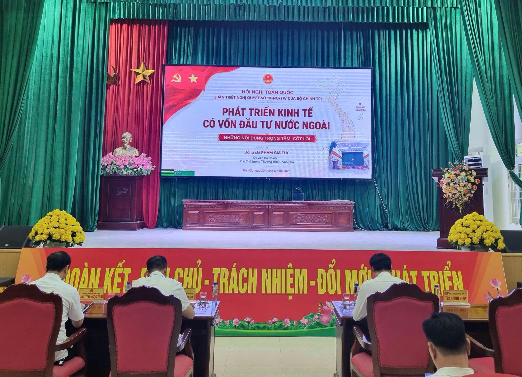 Xã Bình An tham dự Hội nghị trực tuyến nghiên cứu, học tập, quán triệt và triển khai thực hiện Nghị quyết số 10-NQ/TW, ngày 08/6/2026 của Bộ Chính trị về phát triển kinh tế có vốn Bắn Cá Dubai palace nước ngoài