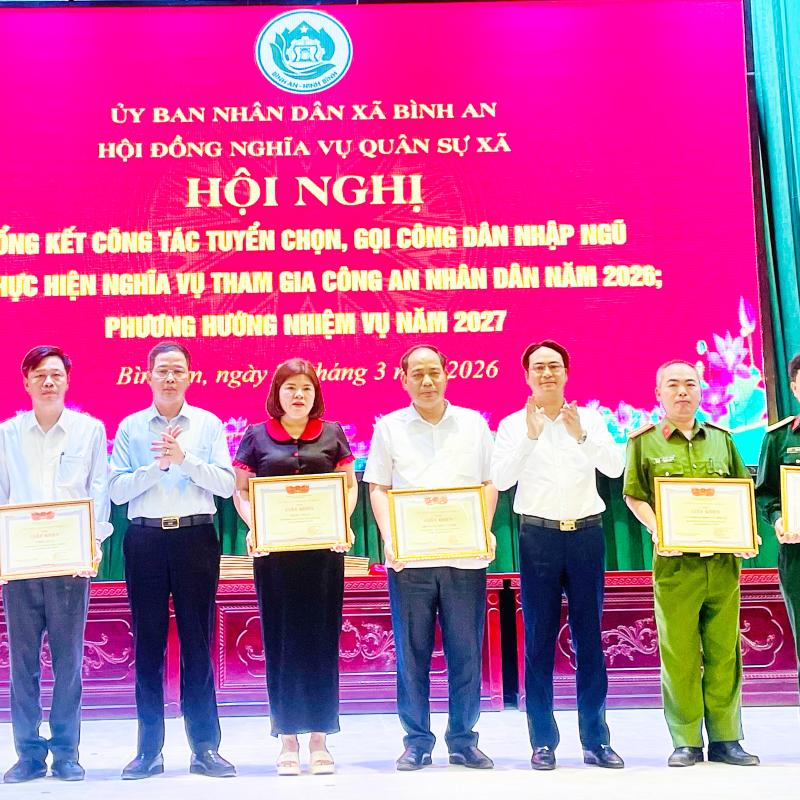 Hội đồng nghĩa vụ quân sự xã Bình An tổng kết công tác tuyển chọn, gọi công dân nhập ngũ và thực hiện nghĩa vụ tham gia Công an Nhân dân năm 2026