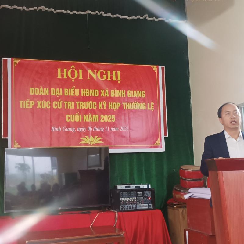 Đoàn đại biểu HĐND xã Bình Giang tiếp xúc cử tri trước kỳ họp thứ thường lệ cuối năm 2025, Nhiệm kỳ 2021-2026