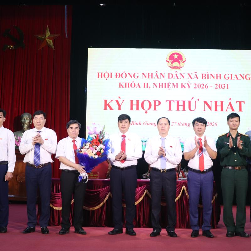 XÃ BÌNH GIANG, TỈNH NINH BÌNH: TỔ CHỨC THÀNH CÔNG KỲ HỌP THỨ NHẤT HĐND XÃ KHÓA II, NHIỆM KỲ 2026 - 2031