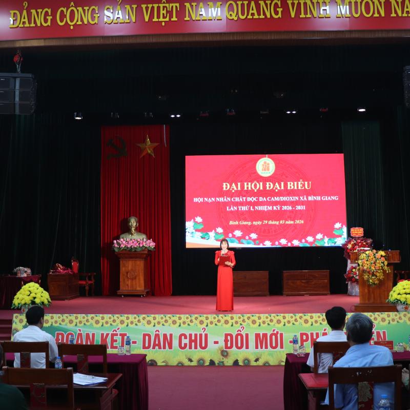 ĐẠI HỘI ĐẠI BIỂU HỘI NẠN NHÂN CHẤT ĐỘC DA CAM/DIOXIN XÃ BÌNH GIANG LẦN THỨ I: ĐOÀN KẾT – NGHĨA TÌNH – TRÁCH NHIỆM
