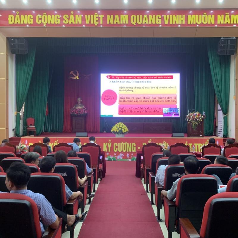 Xã Bình Lục tham dự hội nghị trực tuyến sơ kết 1 năm vận hành mô hình chính quyền 3 cấp