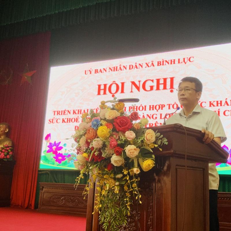 UBND xã Bình Lục triển khai kế hoạch phối hợp tổ chức khám sức khỏe định kỳ, khám sàng lọc miễn phí cho đối tượng nhóm 2 trên địa bàn xã