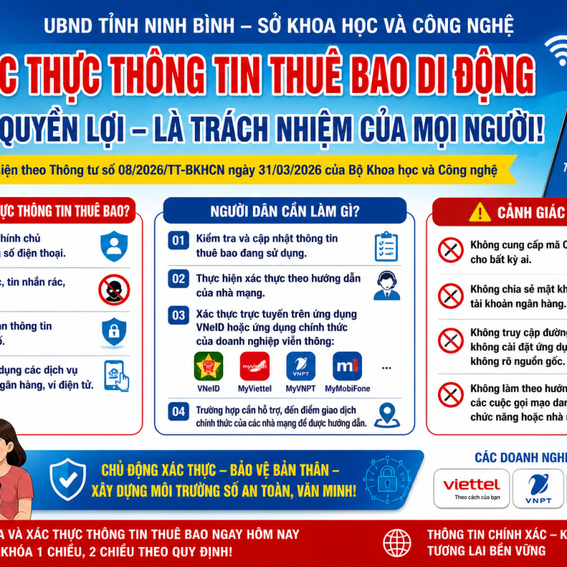 TUYÊN TRUYỀN VỀ XÁC THỰC THÔNG TIN THUÊ BAO DI ĐỘNG MẶT ĐẤT