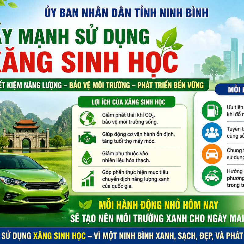 TUYÊN TRUYỀN ĐẨY MẠNH SỬ DỤNG XĂNG SINH HỌC – CHUNG TAY BẢO VỆ MÔI TRƯỜNG