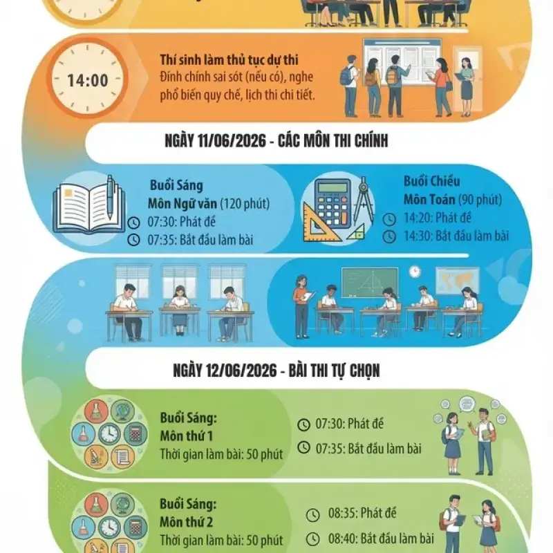 Bộ Giáo dục và Đào tạo công bố lịch thi tốt nghiệp trung học phổ thông năm 2026
