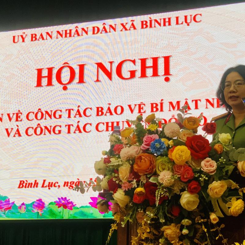 UBND xã Bình Lục tập huấn công tác Bảo vệ bí mật nhà nước năm 2026