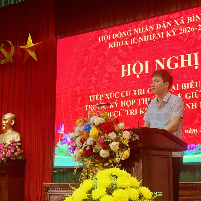 HĐND xã Bình Lục tổ chức hội nghị tiếp xúc cử tri trước kỳ họp thường lệ giữa năm 2026