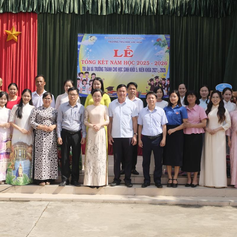 Trường Tiểu học Lộc Hòa tổng kết năm học 2025 – 2026, tri ân và trưởng thành cho học sinh khối 5