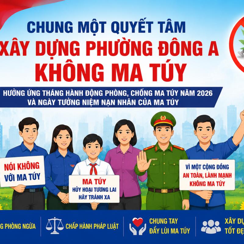 Phường Đông A tăng cường công tác tuyên truyền phòng, chống ma túy năm 2026