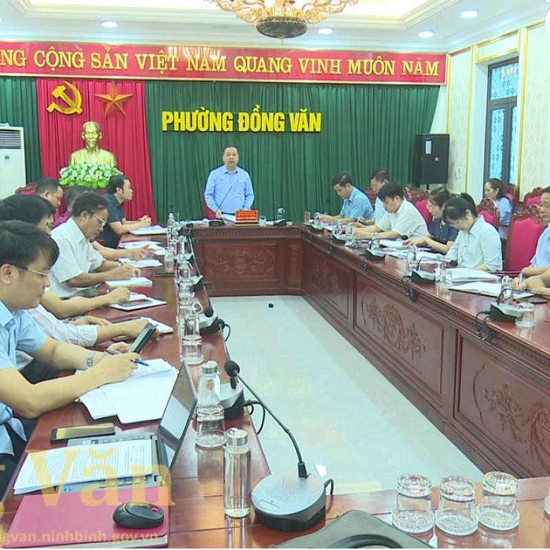 UBND phường Đồng Văn giao ban đánh giá kết quả thực hiện nhiệm vụ tháng 6 năm 2026