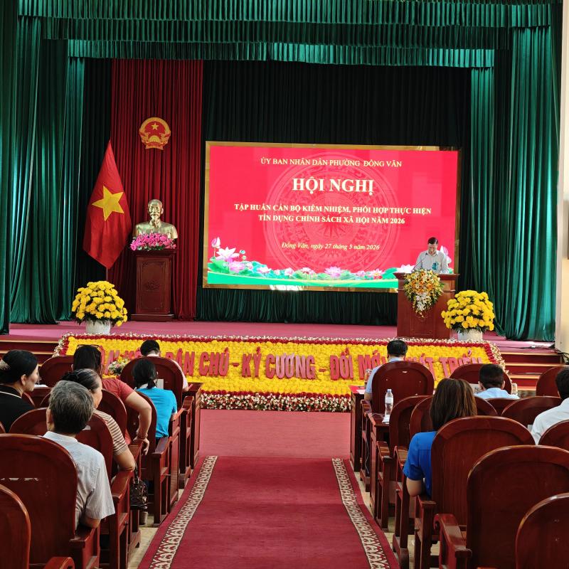 UBND phường Đồng Văn tập huấn cán bộ kiêm nhiệm, phối hợp thực hiện tín dụng chính sách xã hội năm 2026