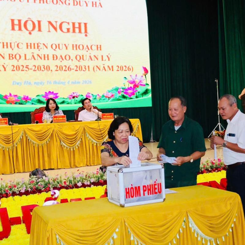 Đảng ủy phường Duy Hà tổ chức hội nghị rà soát, bổ sung quy hoạch cán bộ lãnh đạo, quản lý nhiệm kỳ 2025–2030, 2026–2031 (năm 2026)