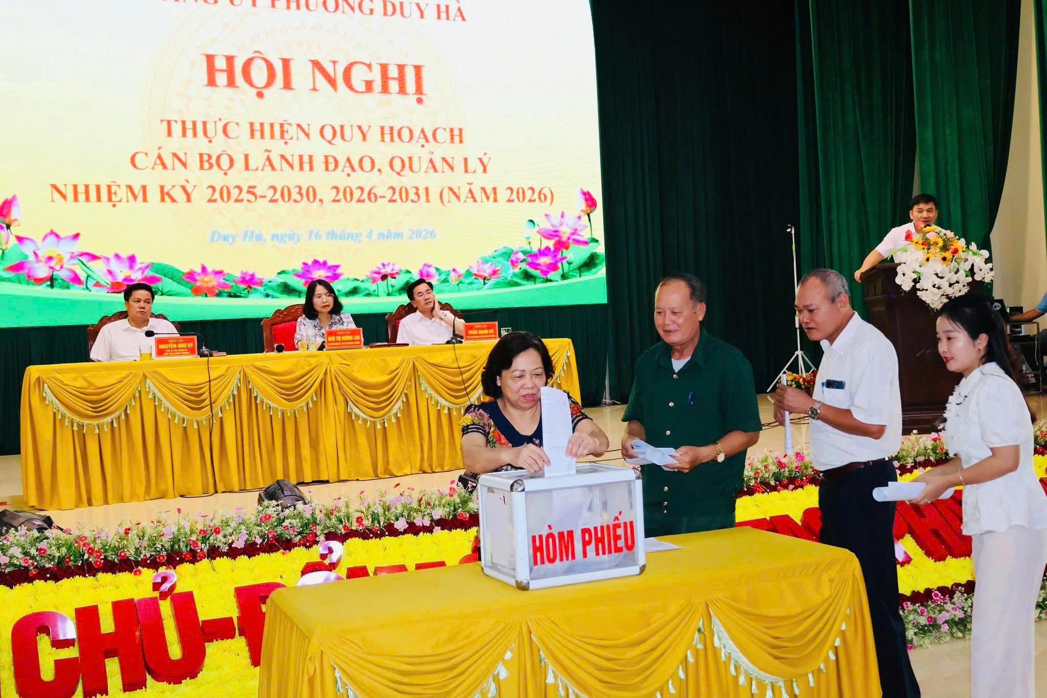 Đảng ủy phường Duy Hà tổ chức hội nghị rà soát, bổ sung quy hoạch cán bộ lãnh đạo, quản lý nhiệm kỳ 2025–2030, 2026–2031 (năm 2026)