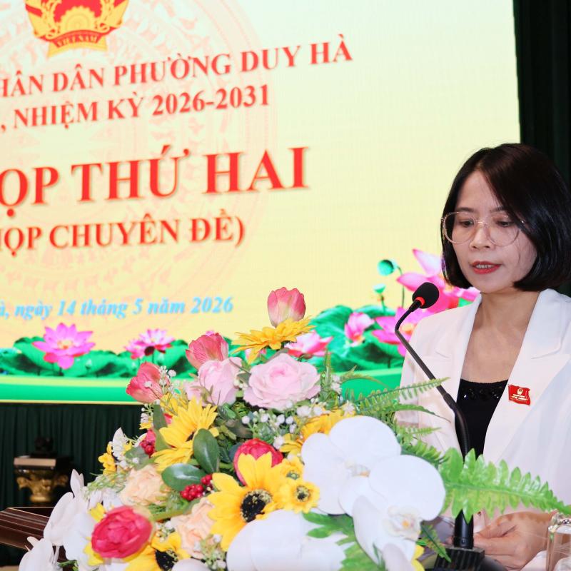 HĐND PHƯỜNG DUY HÀ KHÓA II, NHIỆM KỲ 2026 – 2031 TỔ CHỨC KỲ HỌP THỨ HAI (KỲ HỌP CHUYÊN ĐỀ)