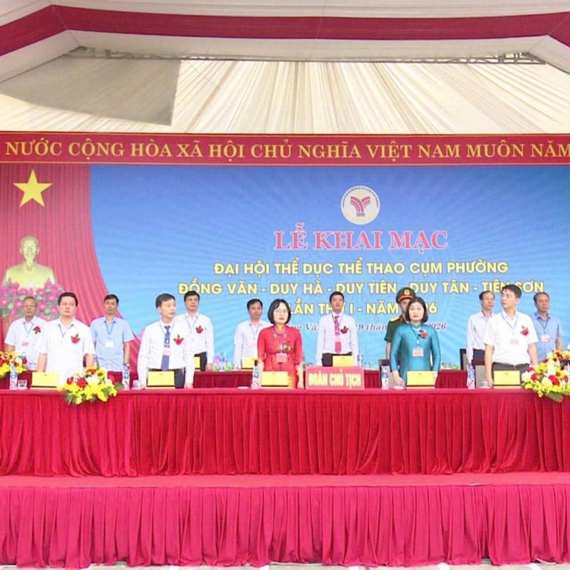 Lễ khai mạc Đại hội TDTT cụm phường Đồng Văn, Duy Hà, Duy Tiên, Duy Tân và Tiên Sơn lần thứ I năm 2026