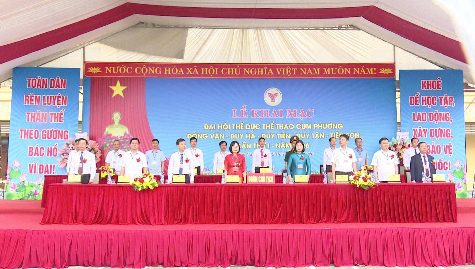 Lễ khai mạc Đại hội TDTT cụm phường Đồng Văn, Duy Hà, Duy Tiên, Duy Tân và Tiên Sơn lần thứ I năm 2026