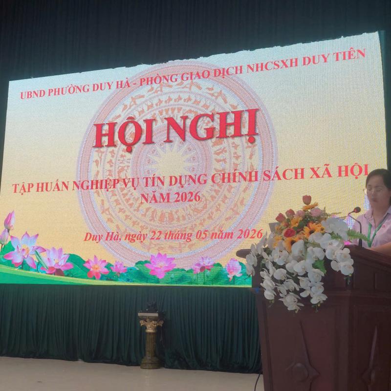 Phòng giao dịch Ngân hàng Chính sách xã hội Duy Tiên tổ chức tập huấn tín dụng chính sách xã hội năm 2026.