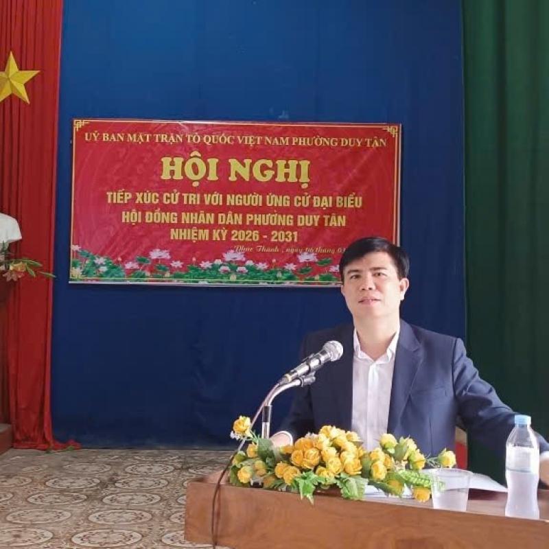 HỘI NGHỊ TIẾP XÚC CỬ TRI VỚI NHỮNG NGƯỜI ỨNG CỬ ĐẠI BIỂU HĐND PHƯỜNG DUY TÂN KHÓA II, NHIỆM KỲ 2026 – 2031 TẠI ĐƠN VỊ BẦU CỬ SỐ 05