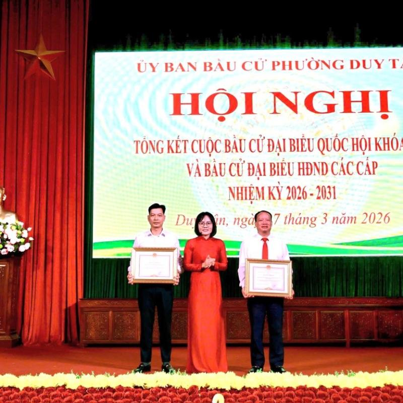 Phường Duy Tân tổng kết công tác bầu cử đại biểu Quốc hội khóa XVI  và đại biểu Hội đồng nhân dân các cấp nhiệm kỳ 2026-2031