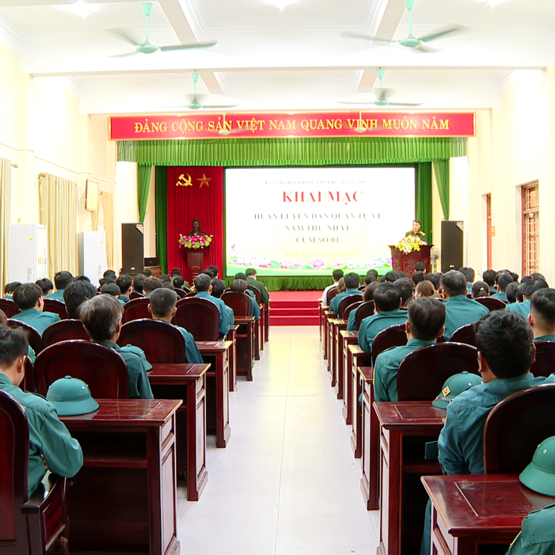 Ban chỉ huy PTKV I-Phù Vân tổ chức khai mạc huấn luyện DQTV năm thứ nhất cụm thi đua số 4