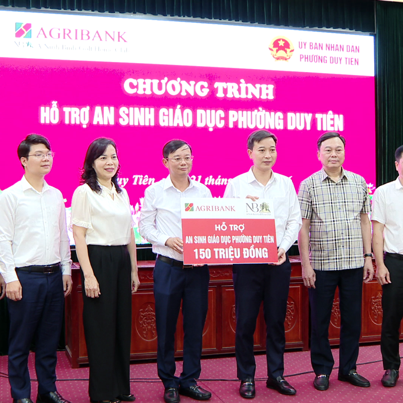 Phường Duy Tiên phối hợp với Agribank Chi nhánh Hà Nam tổ chức chương trình an sinh giáo dục